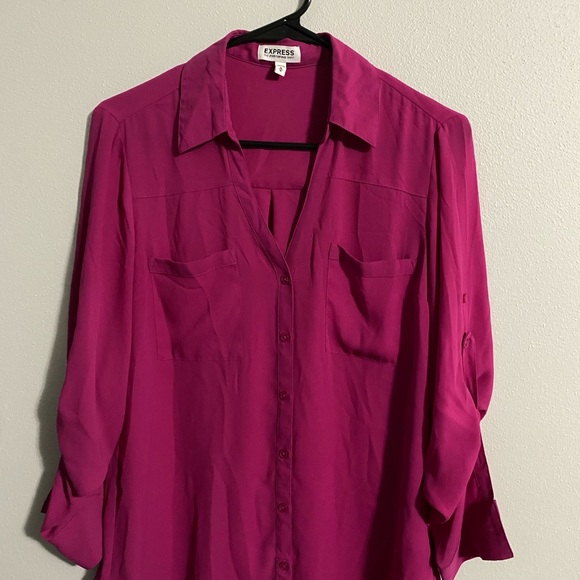 Express Women's Fuchsia Portofino Shirt - Picture 1 of 1